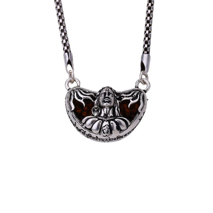 1 Mukhi Rudraksha with Adiyogi Silver Cap Pendant