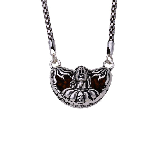 1 Mukhi Rudraksha with Adiyogi Silver Cap Pendant